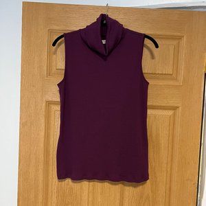 Candace Cameron Bure Sleeveless Turtleneck Top size S Rich Purple